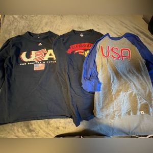 3 USA baseball shirts